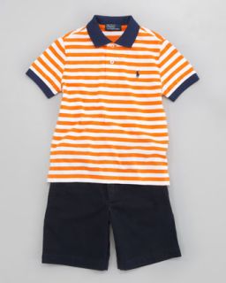 jersey striped polo lightweight chino shorts $ 35 45