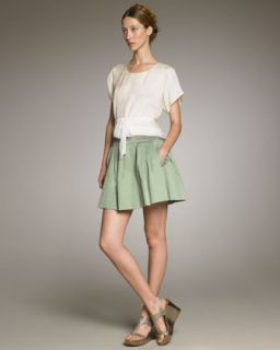 Rochas Pleated Cotton Skirt   
