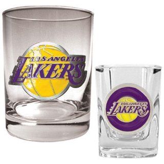 Los Angeles Lakers NBA Rocks Glass & Square Shot Glass Set