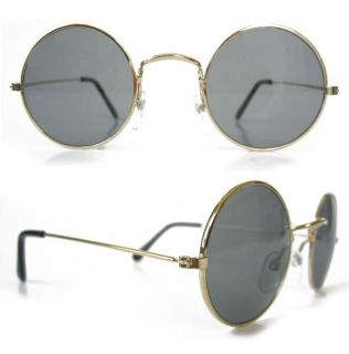 Round John Glasses Hippie Sunglasses 60s Smoke