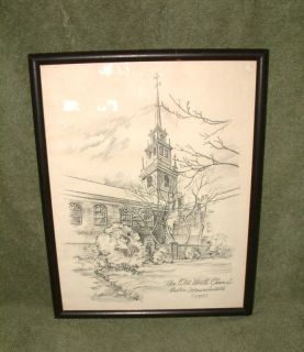 Harold Bailey Drawing Print The Old North Church