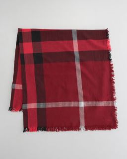 Burberry Happy Check Fringe Scarf   