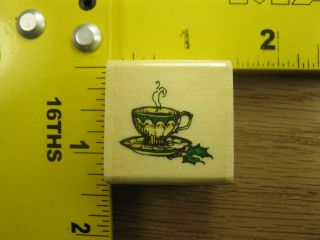 Holly Pond Hill Small Christmas Tea Cup by Uptown Rubber Stamp 3091