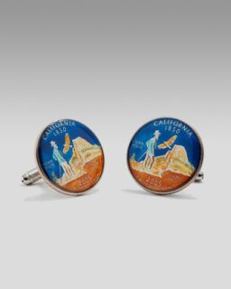 Penny Black 40 California Quarter Cuff Links   