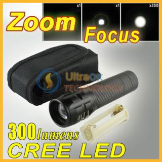  Zoom in Out 3 Mode Flashlight Torch Holste and Extension Ring