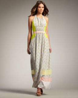 Rebecca Taylor Colorblock Halter Dress   