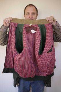 Vintage Woolrich Plaid Lined Mens Harrington Parka Jacket Olive Green