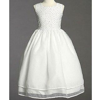 Girls WHITE BEADED First Communion Special Occasion Dress