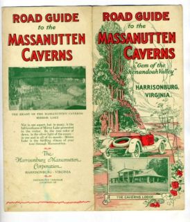 Road Guide to Massanutten Caverns Harrisonburg VA 1931