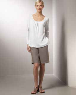 Eileen Fisher Linen Box Top & Slim Shorts   