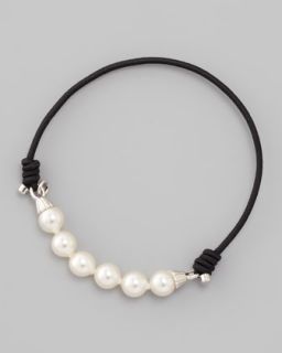 elastic pearl bracelet black $ 40