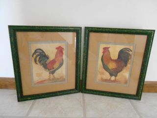 Home Interior Rooster Hen Picture Set Used
