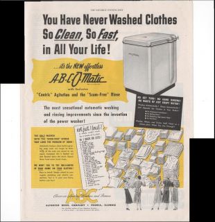 ABC O Matic Clothes Washing Machine Home Care 1948 Vintage Antique