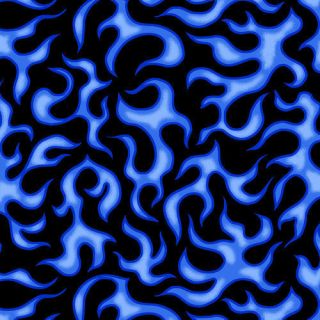 Anything Goes Flames Blue Swirls on Black Fabric by the Yard