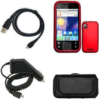 Motorola Flipside MB508 Combo Rubber Red Protective Case