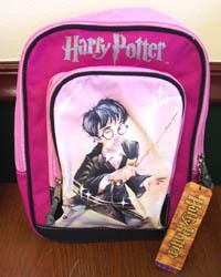Harry Potter Canvas Backpack Bag Kids Hogwarts Pink New