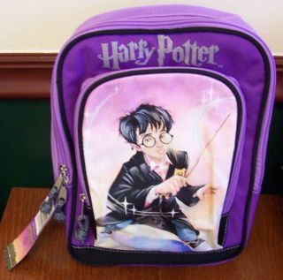 Harry Potter Canvas Backpack Bag Kids Hogwarts Purple