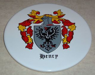 Henry coat of arms porcelain decorative shield