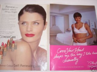 1996 1997 Helena Christensen Mag Ad Lot of 2 CoverGirl