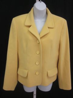 Helene Berman London Yellow Button Up Coat Jacket Sz L