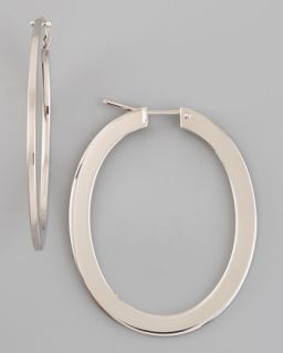 Y0630 Roberto Coin Ellipse Earrings, White
