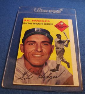 1954 Topps 102 Gil Hodges Dodgers Card