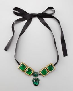Marni Crystal Drop Ribbon Necklace   