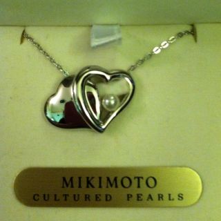 jal Limited Edition★mikimoto New Silver Heart Shape Cultured