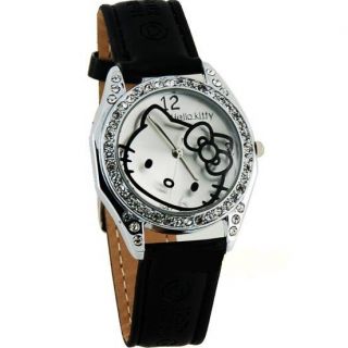 New Hello Kitty Women Watches Bowknot Cute Lady Wristwatch Crystal KT