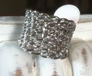 Show Stopper Large Awesome Mesh Chain Look Ring Stainless Steel Design