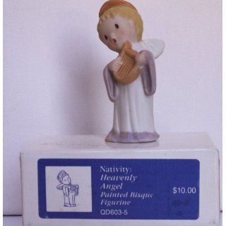 NATIVITY Heavenly Angel   Painted Bisque Figurine   1985