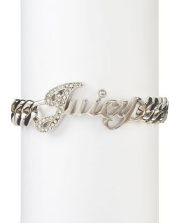 Juicy Couture Icons Script Bracelet, Silvertone   