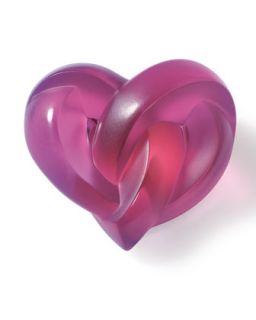 Lalique Fuchsia Heart Paperweight   