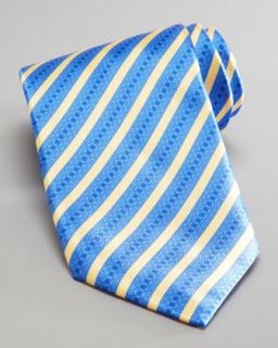 Stefano Ricci Mixed Stripe Silk Tie, Blue/Yellow   