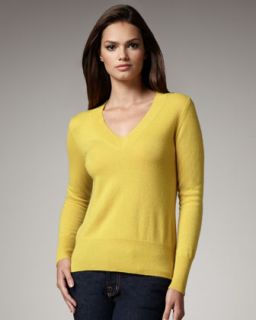  V Neck Cashmere Sweater, Womens   