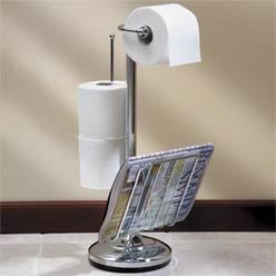 Chrome Plated Toilet Paper Tissue Holder Magazine Rack
