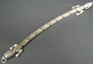  ORB Men's Sterling Silver 9" Dragon Bracelet