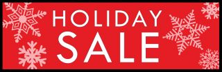HOLIDAY SALE VINYL BANNER measures 10 feet wide by 3 feet tall