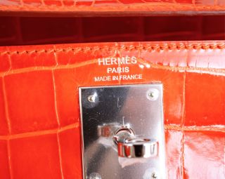 Hermes Kelly Bag 28cm Crocodile Orange Simply Stunning