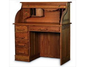Haugen Home Oak Rolltop Single Pedestal Desk Desk_0_299x235