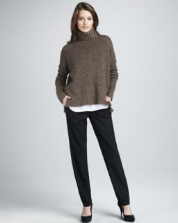 40HT Vince Speckled Turtleneck Sweater, Half Placket Blouse & Relaxed