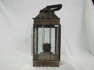 Antique Hinks Lantern Huge Rusted Kerosene Lantern Great for The