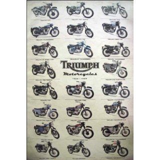 Triumph motorcycles history POSTER #C 23.5 x 34 with 23