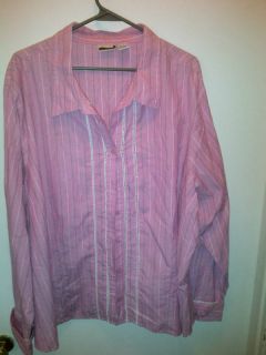 Fashion Bug Plus Size 6X 30 32 Pink Blouse Shirt Top