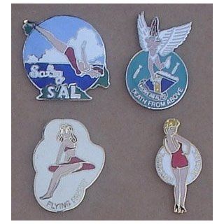 Nose Art Set Of (4) Enamal Pins #600 Death From Above
