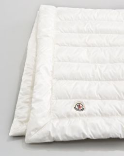 Z0WX2 Moncler Packable Quilted Blanket, Cream