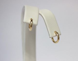 AU107 Hoops Earring Genuine Yellow Gold 14k Baby Hoops Very Small Tiny