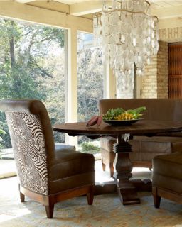 Vanguard Mason Dining Table, Linen Upholstered & Blanchette Chairs