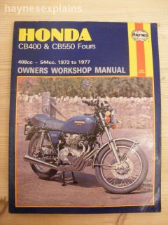 Haynes Honda CB400 CB550 Fours 408cc 544cc F F1 K UK USA 1973 to 1977