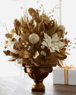NM EXCLUSIVE Ivory & Gold Christmas Table Arrangement   